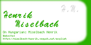 henrik miselbach business card